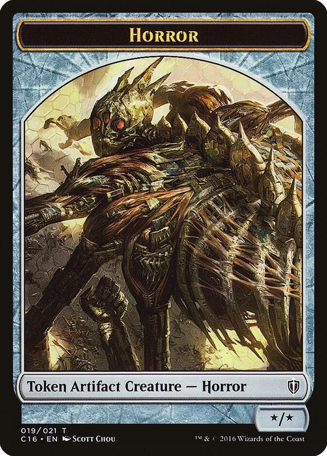 Horror // Thopter Double-Sided Token 19 // 9 card from Commander 2016