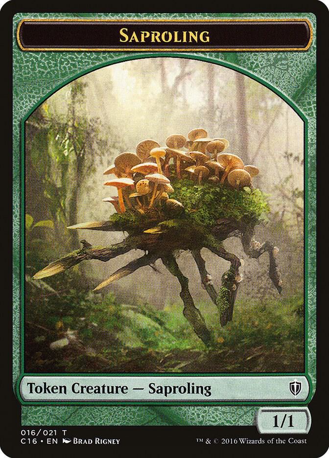 Saproling (016) // Spirit Double-Sided Token 16 // 6 card from Commander 2016