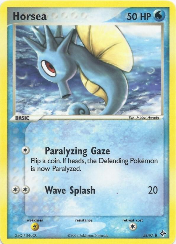 Horsea 58 card from EX Battle Stadium