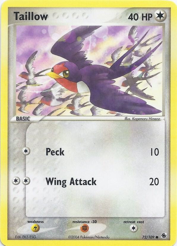 Taillow 72 card from EX Battle Stadium