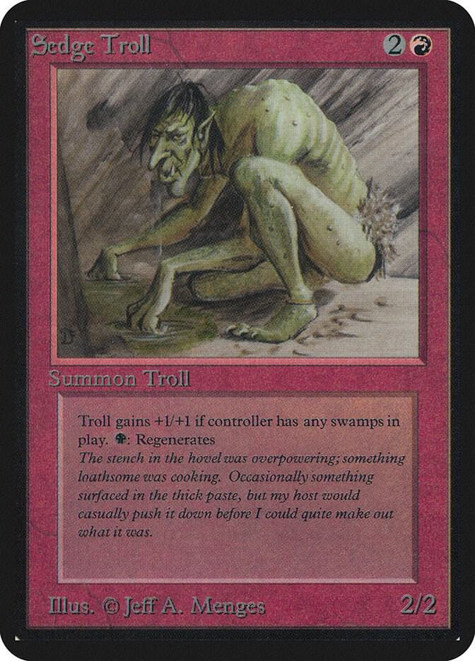 Sedge Troll card from Alpha Edition