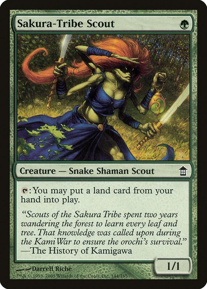 Sakura-Tribe Scout 144 card from Saviors of Kamigawa