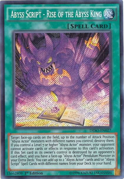 Abyss Script - Rise of the Abyss King DESO-EN027 card from Destiny Soldiers