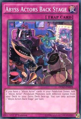 Abyss Actors Back Stage DESO-EN028 card from Destiny Soldiers