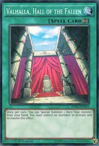 Valhalla, Hall of the Fallen DESO-EN055 card from Destiny Soldiers