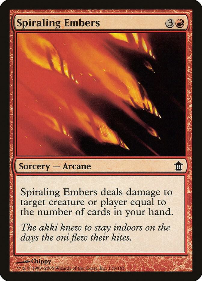 Spiraling Embers 116 card from Saviors of Kamigawa