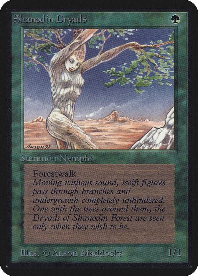 Shanodin Dryads card from Alpha Edition