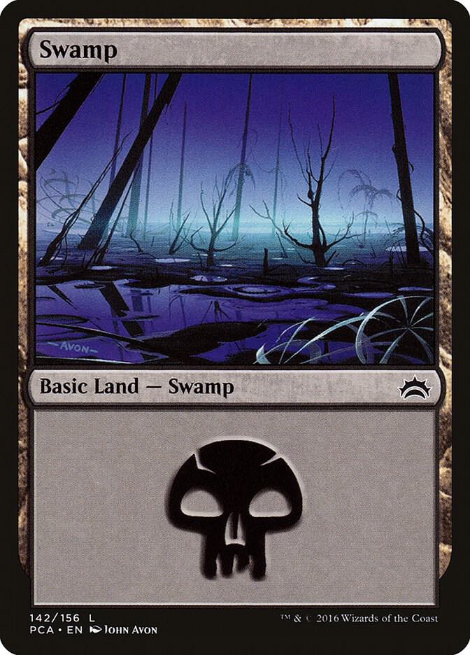 Swamp 142 card from Planechase Anthology