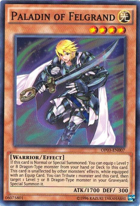 Paladin of Felgrand OP03-EN007 card from OTS Tournament Pack 3