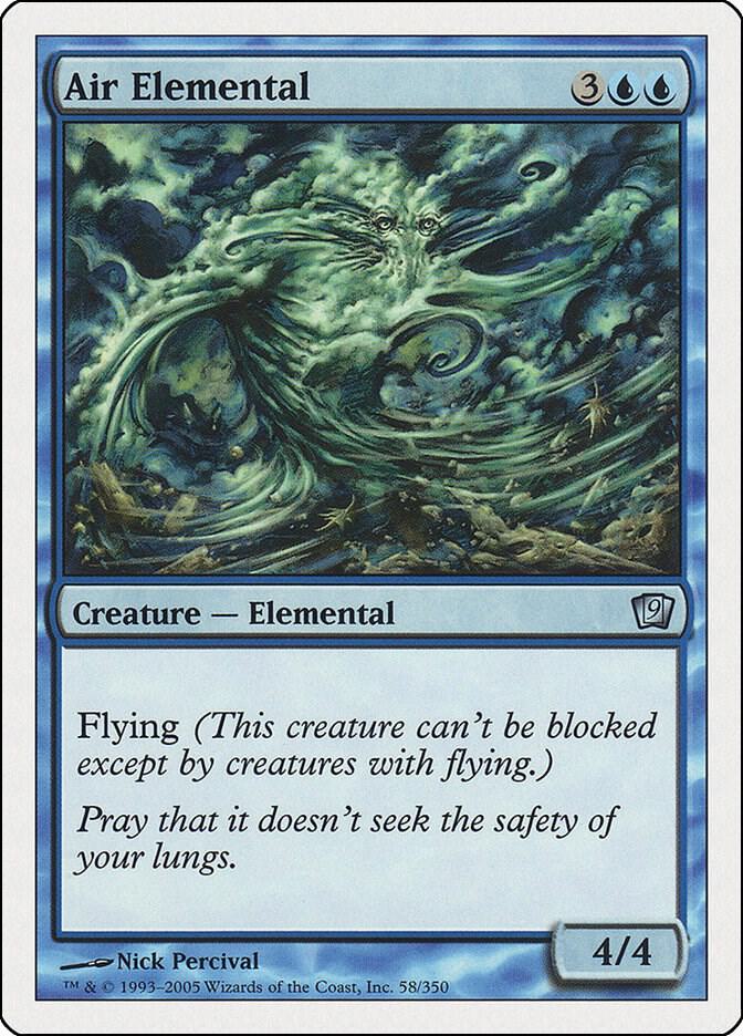 Air Elemental 58 card from 9th Edition