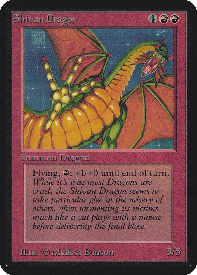 Shivan Dragon card from Alpha Edition