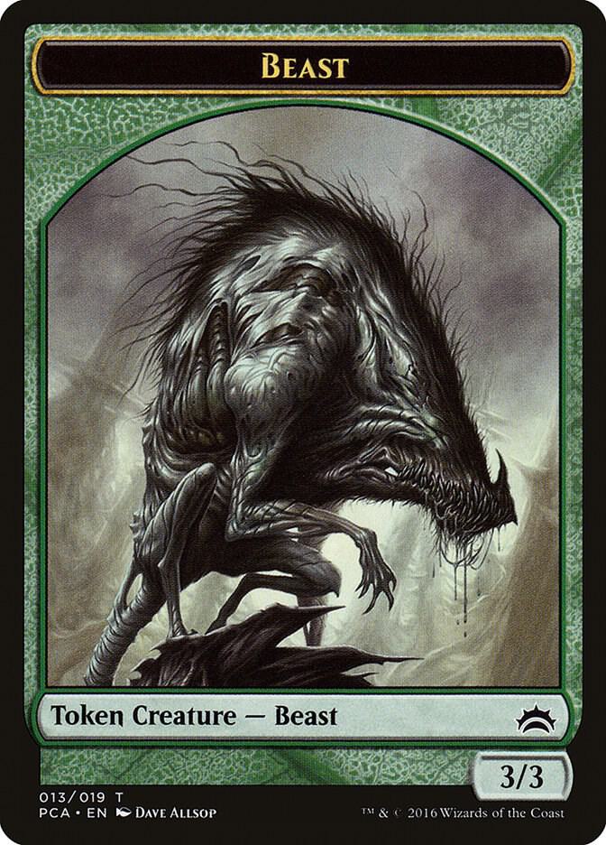 Beast // Saproling Double-Sided Token 13 // 19 card from Planechase Anthology