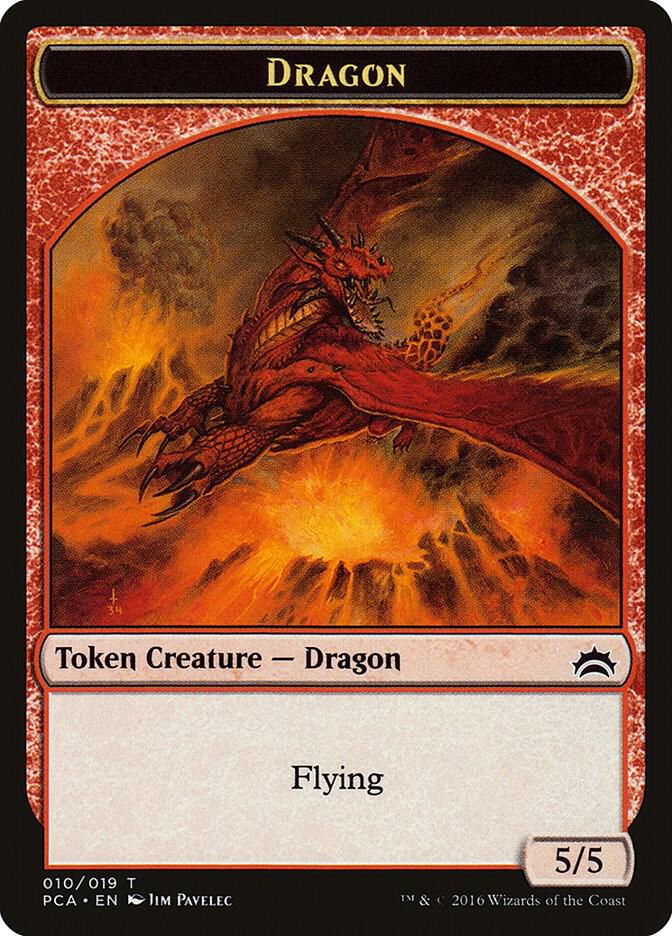Dragon // Saproling Double-Sided Token 10 // 19 card from Planechase Anthology