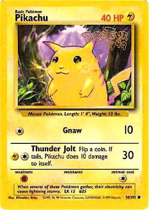 Pikachu - 58/102 (PokeTour 1999) 058/102 card from Miscellaneous Cards & Products