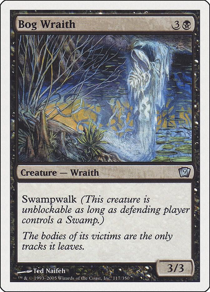 Bog Wraith 117 card from 9th Edition