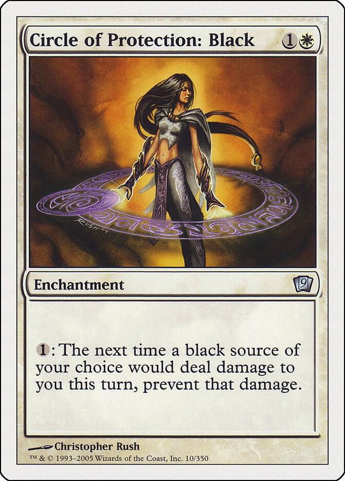 Circle of Protection: Black 10 card from 9th Edition