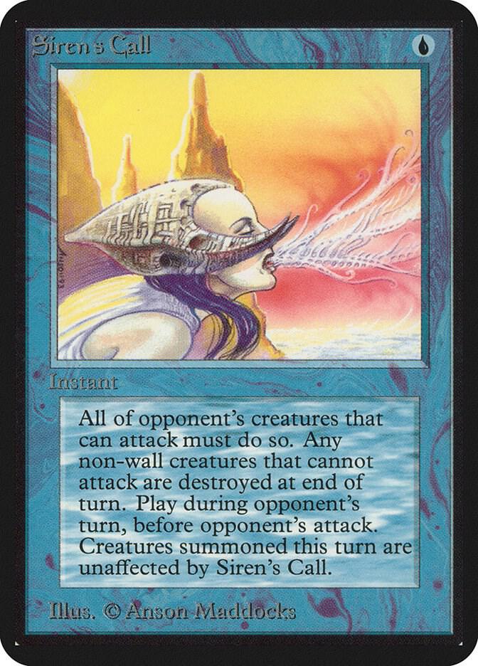 Siren's Call card from Alpha Edition