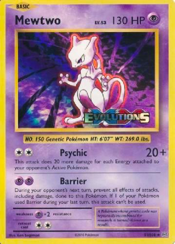 Mewtwo (XY Evolutions Prerelease) 51/108 card from XY Promos