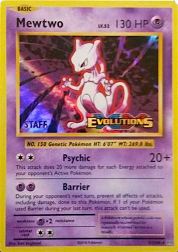 Mewtwo (Prerelease) [Staff] 51/108 card from XY Promos