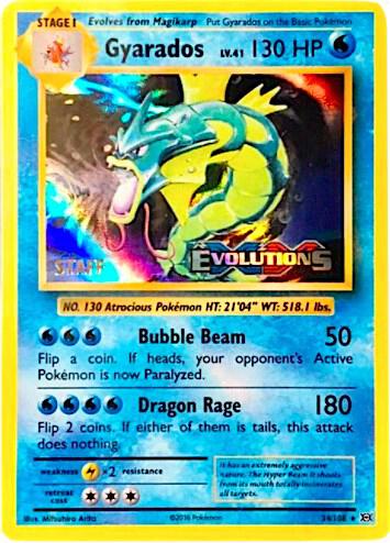 Gyarados (Prerelease) [Staff] 34/108 card from XY Promos