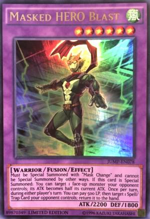 Masked HERO Blast JUMP-EN078 card from Shonen Jump Magazine Promos