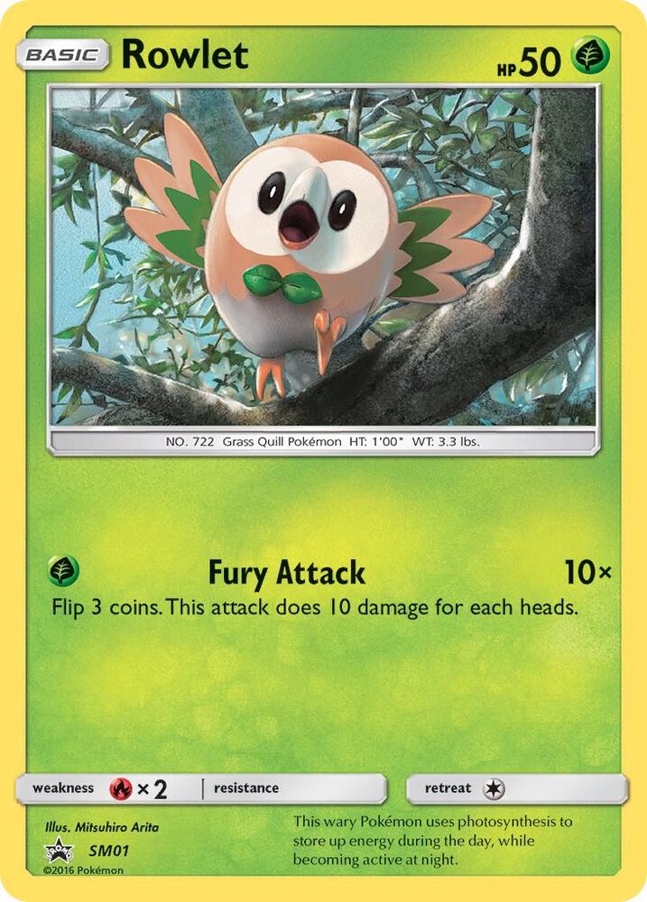 Rowlet SM01 card from SM Promos