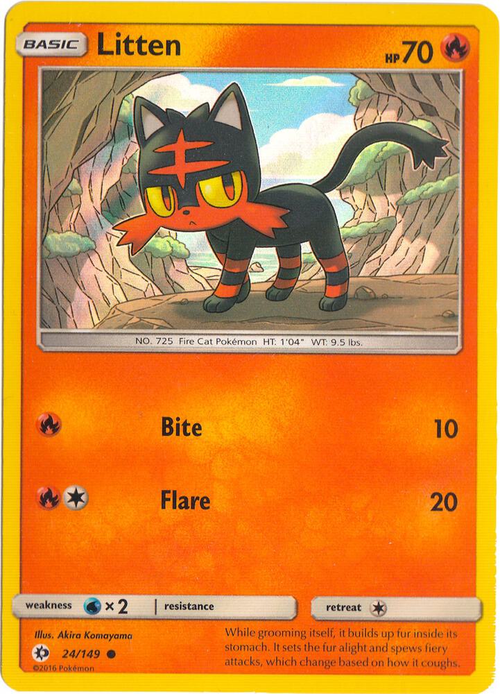Litten - 24/149 (Water Web Holo) 024/149 card from Miscellaneous Cards & Products