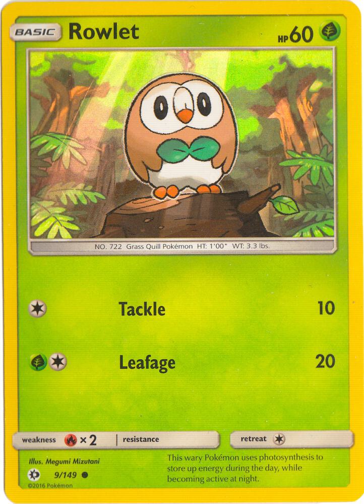 Rowlet - 9/149 (Water Web Holo) 009/149 card from Miscellaneous Cards & Products