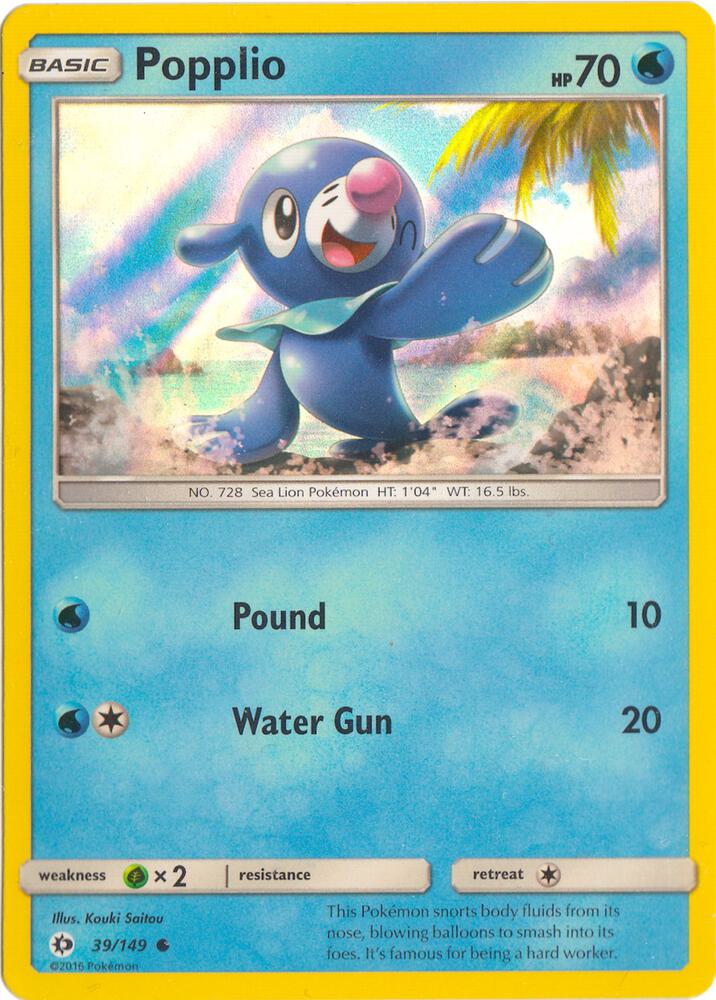 Popplio - 39/149 (Water Web Holo) 039/149 card from Miscellaneous Cards & Products