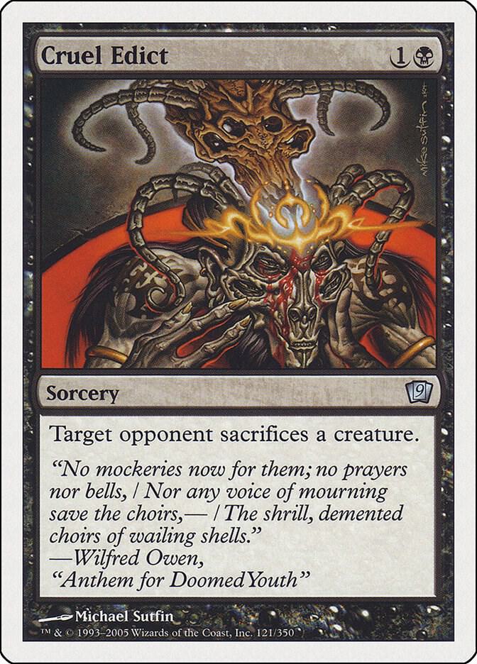 Cruel Edict 121 card from 9th Edition