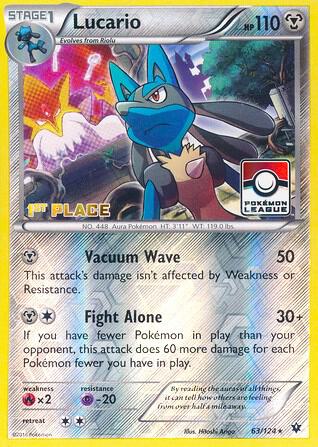 Lucario - 63/124 (Pokemon League) [1st Place] 063/124 card from League & Championship Cards