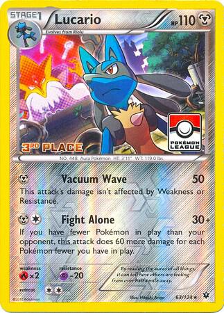 Lucario - 63/124 (Pokemon League) [3rd Place] 063/124 card from League & Championship Cards