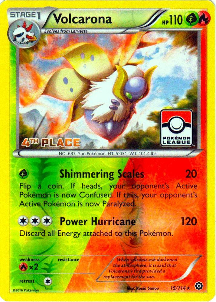 Volcarona - 15/114 (Pokemon League) [4th Place] 015/114 card from League & Championship Cards