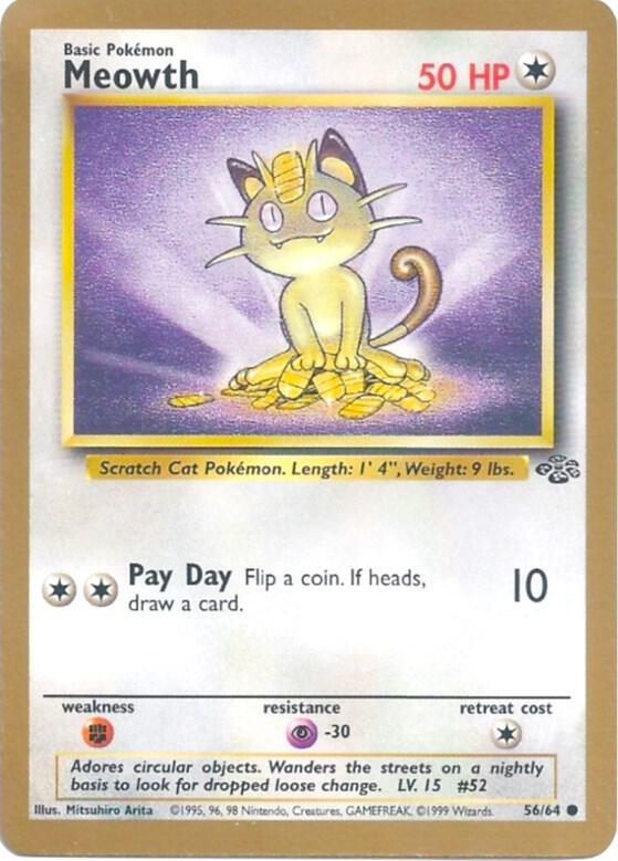 Meowth (Gold Bordered Promo) 56/64 card from Miscellaneous Cards & Products