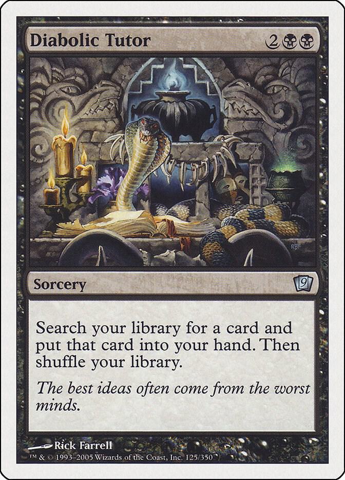 Diabolic Tutor 125 card from 9th Edition