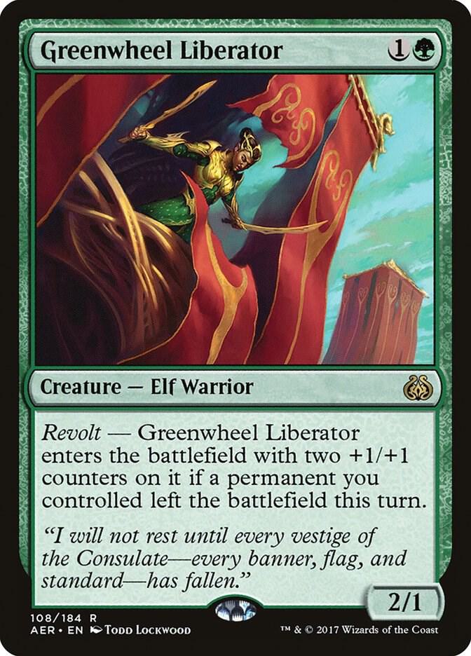 Greenwheel Liberator 108 card from Aether Revolt