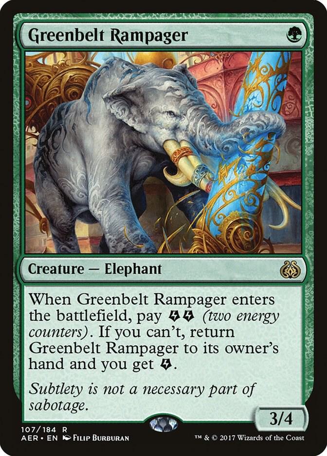 Greenbelt Rampager 107 card from Aether Revolt