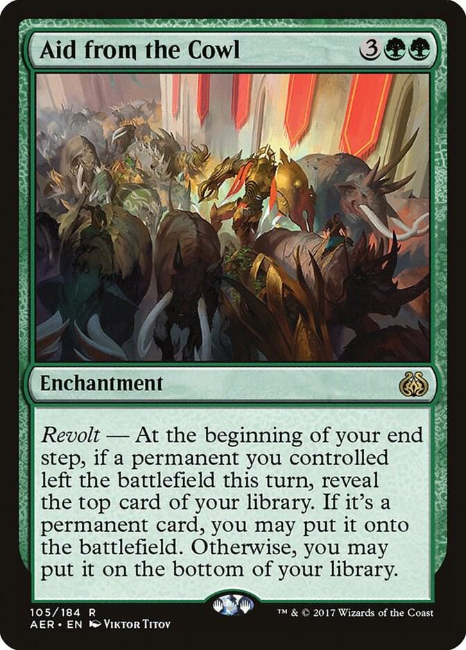 Aid from the Cowl 105 card from Aether Revolt