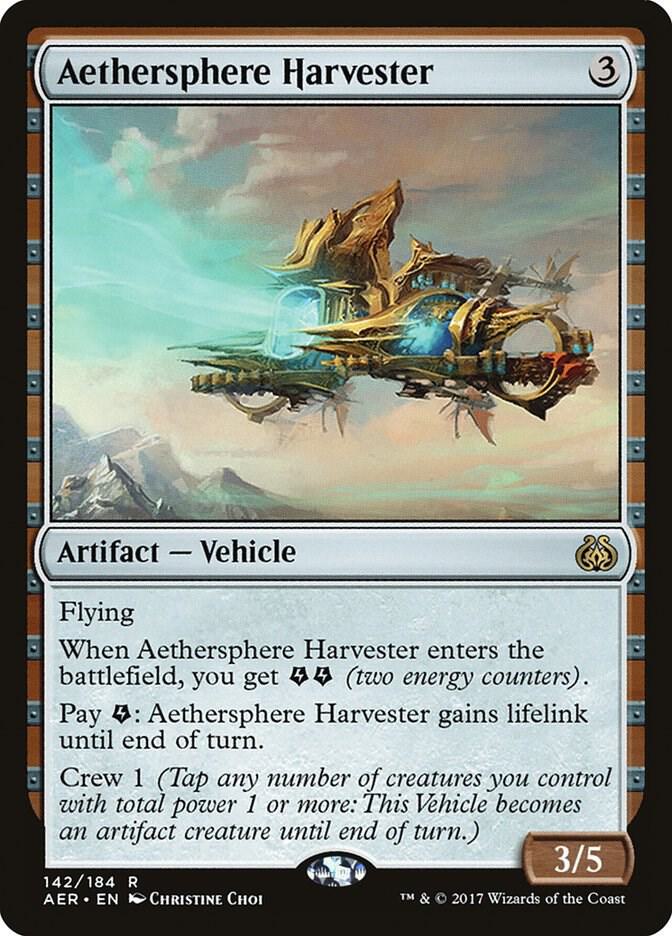 Aethersphere Harvester 142 card from Aether Revolt