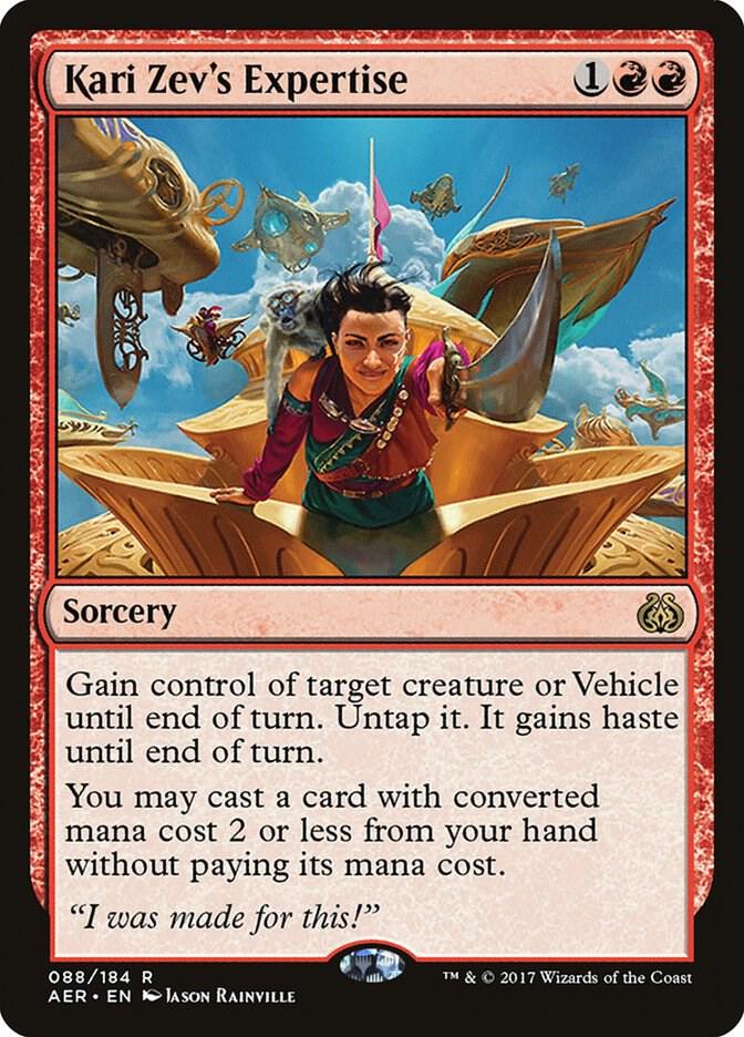 Kari Zev's Expertise 88 card from Aether Revolt