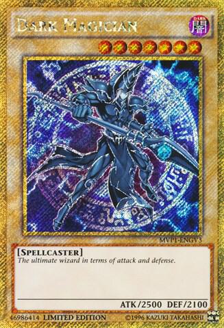 Dark Magician (Gold Secret Rare) MVP1-ENGV3 card from The Dark Side of Dimensions Movie Pack: Gold Edition