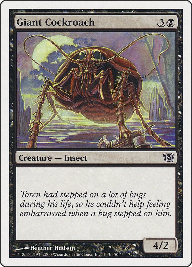 Giant Cockroach 133 card from 9th Edition