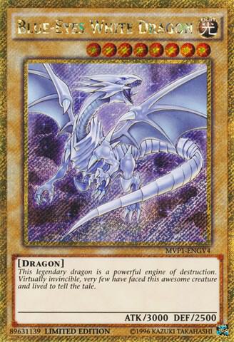 Blue-Eyes White Dragon (Gold Secret Rare) MVP1-ENGV4 card from The Dark Side of Dimensions Movie Pack: Gold Edition