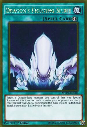 Dragon's Fighting Spirit MVP1-ENG07 card from The Dark Side of Dimensions Movie Pack: Gold Edition