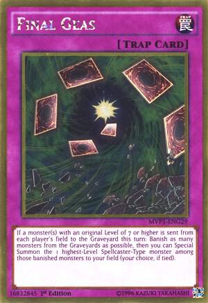 Final Geas MVP1-ENG29 card from The Dark Side of Dimensions Movie Pack: Gold Edition