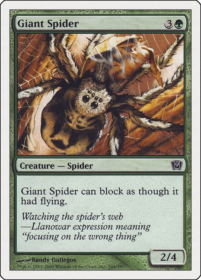 Giant Spider 244 card from 9th Edition