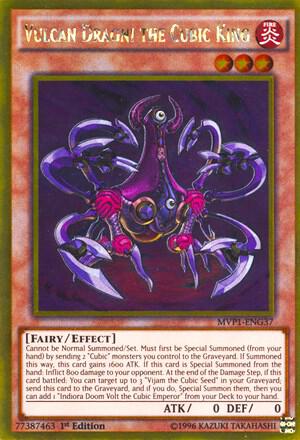 Vulcan Dragni the Cubic King MVP1-ENG37 card from The Dark Side of Dimensions Movie Pack: Gold Edition