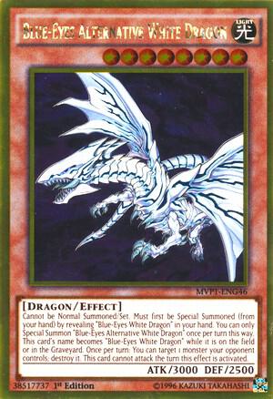 Blue-Eyes Alternative White Dragon MVP1-ENG46 card from The Dark Side of Dimensions Movie Pack: Gold Edition