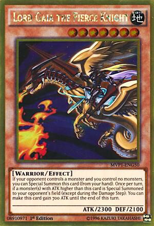 Lord Gaia the Fierce Knight MVP1-ENG50 card from The Dark Side of Dimensions Movie Pack: Gold Edition