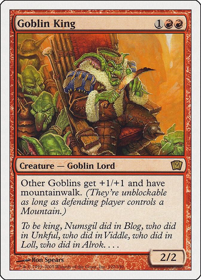 Goblin King 192 card from 9th Edition